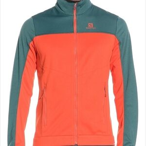 Salomon Performance Jacket Orange Green Lightweight Design